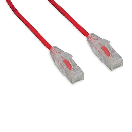 Cat6 Slim 28Awg Clear Boot Red 3Ft